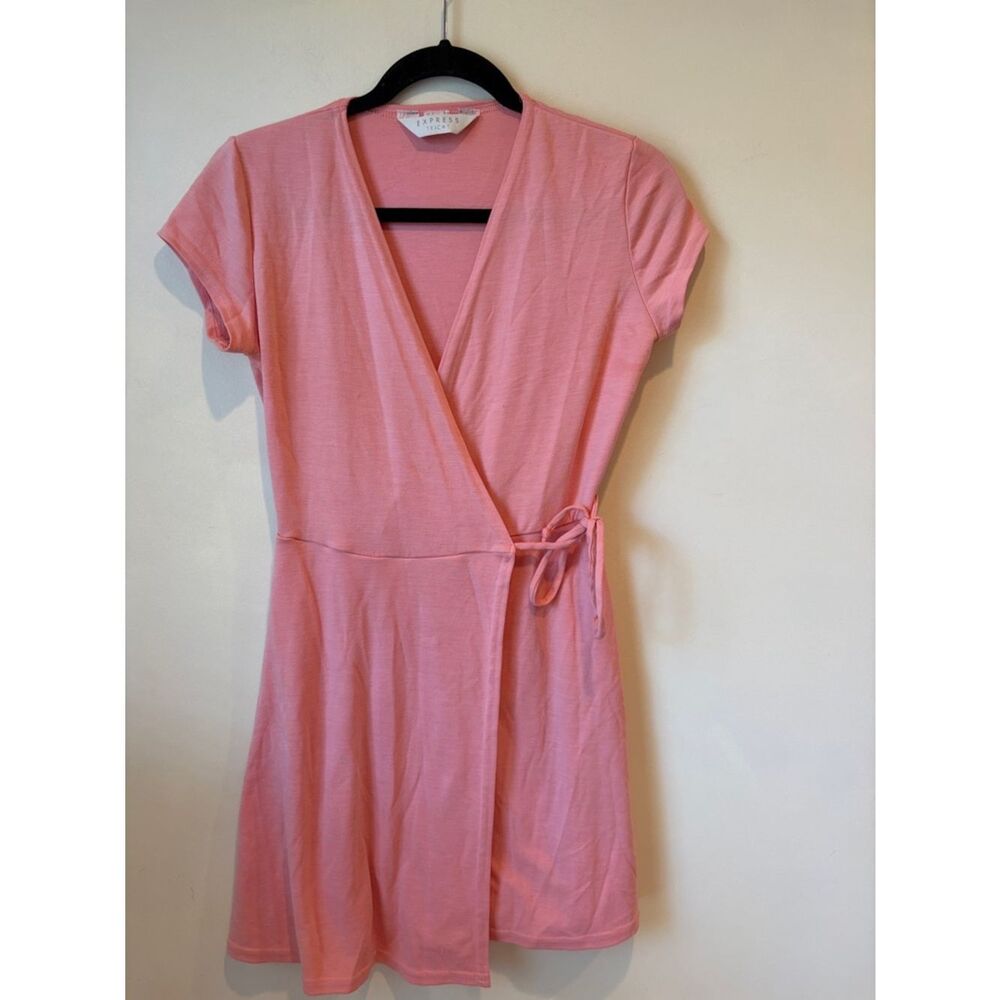 Express Light Pink Wrap Mini Dress